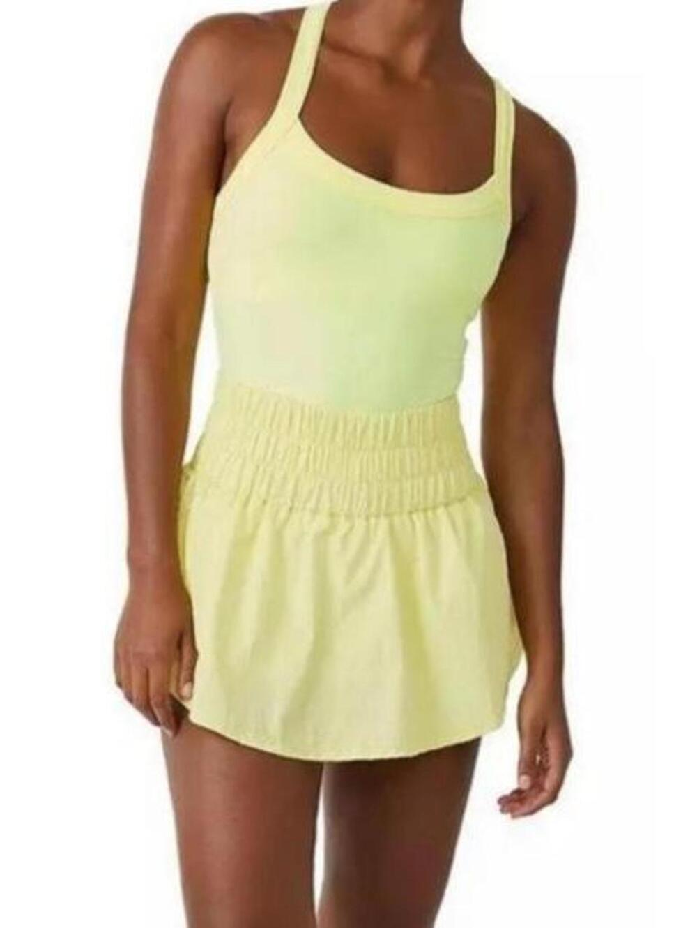 Free people Movement Neon Yellow workout dress with built in skort